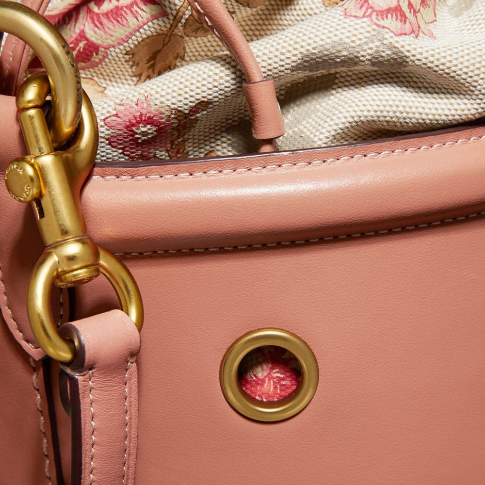 Drawstring Bucket Bag With Grommets