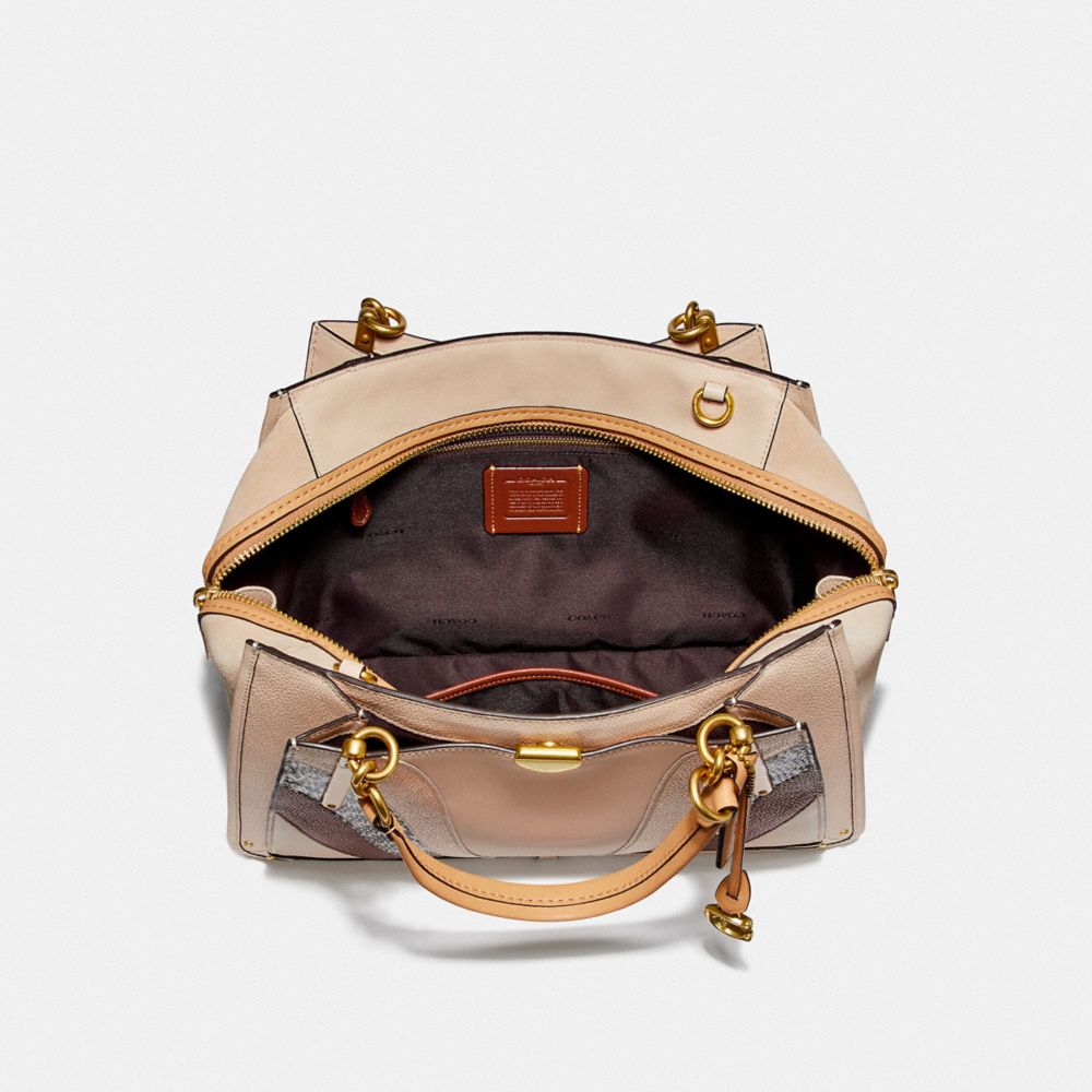 COACH®,DREAMER 36 AVEC PATCHWORK DE VAGUES,Cuir,Laiton/Ivoire Multi,Inside View,Top View