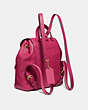 COACH®,EVIE BACKPACK 22 IN COLORBLOCK,Leather,Medium,Brass/Bright Cherry Multi,Angle View
