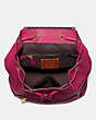 COACH®,EVIE BACKPACK 22 IN COLORBLOCK,Leather,Medium,Brass/Bright Cherry Multi,Inside View,Top View