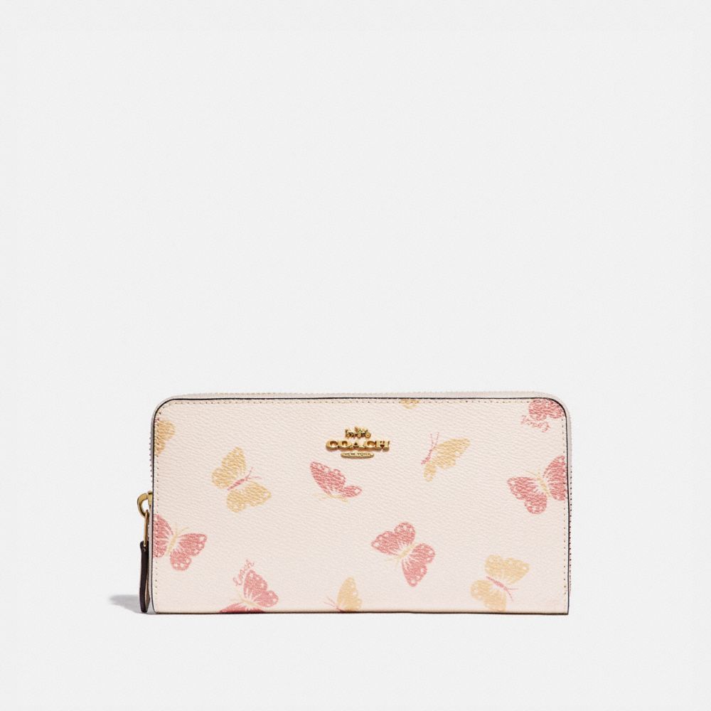 Double zip wallet in signature canvas with butterfly print sale