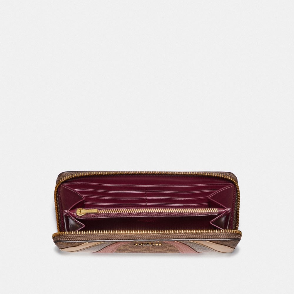 COACH® PT | Accordion Zip Wallet In Signature Canvas With Wave