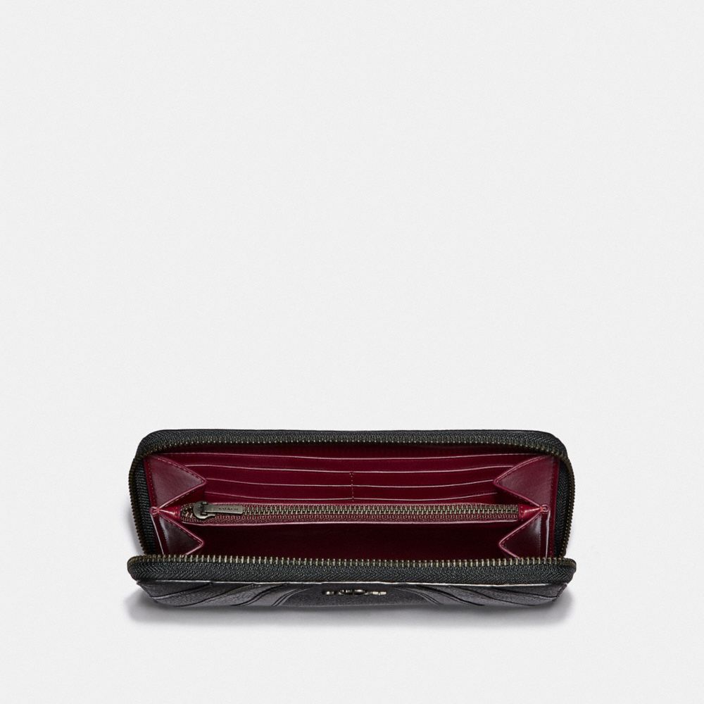 COACH®,Accordion Zip Wallet In Signature Canvas With Wave Patchwork,,Inside View,Top View