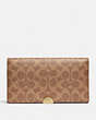 COACH®,DREAMER WALLET IN COLORBLOCK SIGNATURE CANVAS,Coated Canvas,Brass/Tan/Rust,Front View