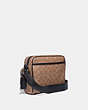 COACH®,ACADEMY SPORT CROSSBODY IN SIGNATURE CANVAS,Coated Canvas,Small,Black Copper/Khaki,Angle View