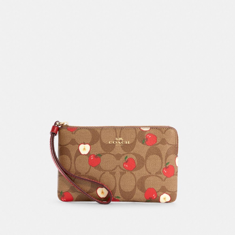 Coach Outlet Corner Zip Wristlet In Signature Canvas