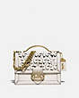 COACH®,RILEY TOP HANDLE 22 WITH FLORAL APPLIQUE,Smooth Leather,Medium,Brass/Chalk,Front View