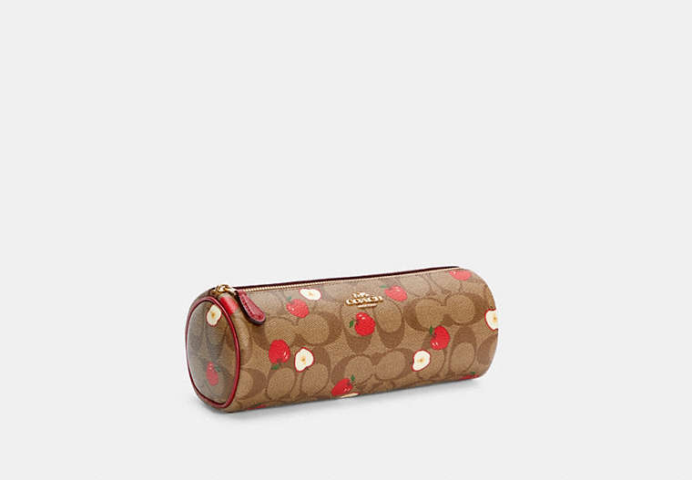 Makeup Brush Holder In Signature Canvas With Apple Print