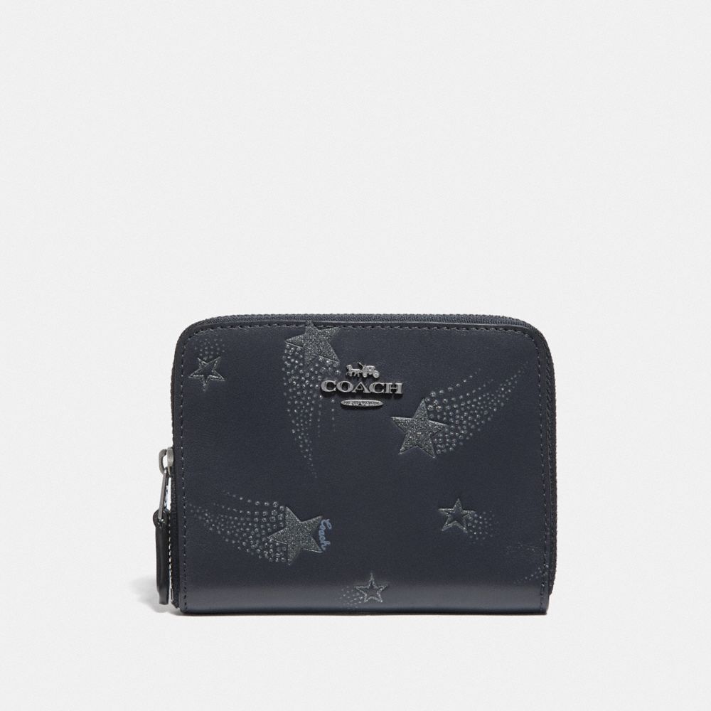 COACH Small Zip Around Wallet With Star Print