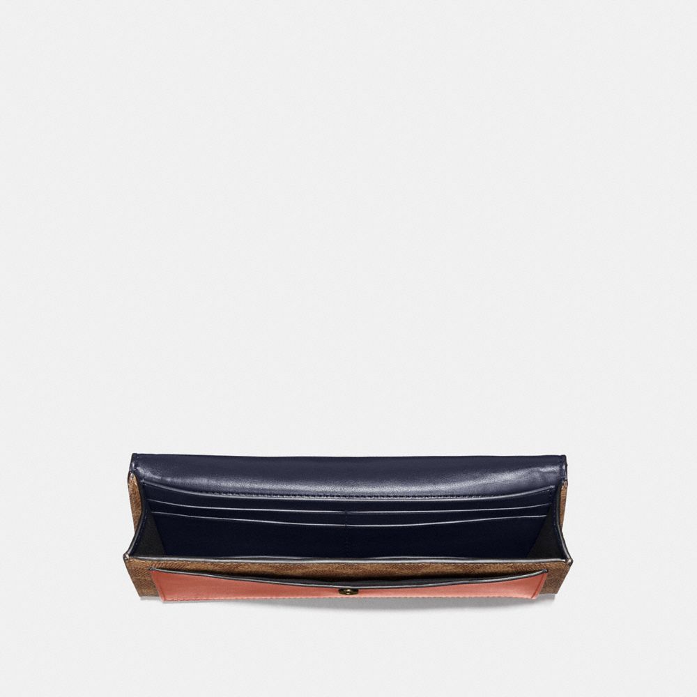 COACH®,Soft Wallet In Colorblock Signature Canvas,,Inside View,Top View