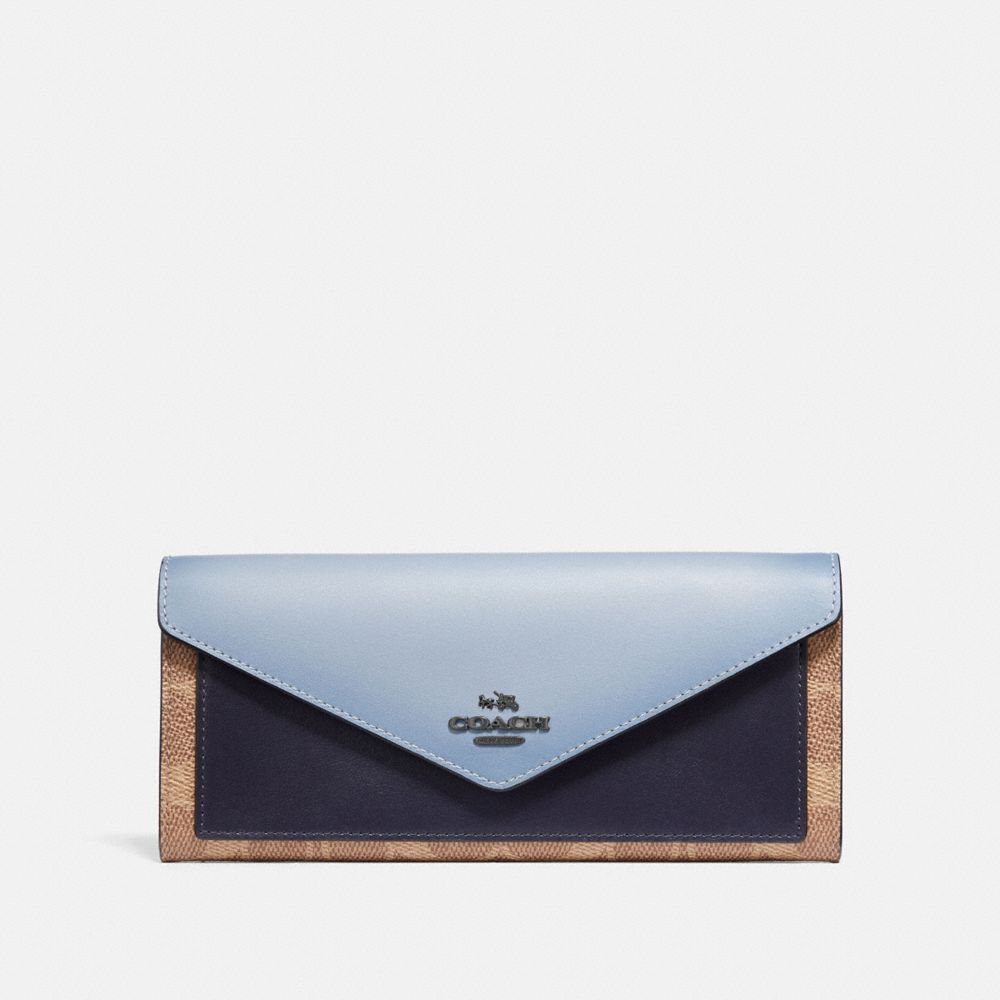 COACH Soft Wallet In Colorblock Signature Canvas