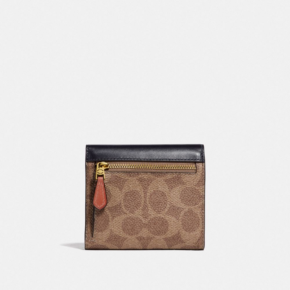 Coach small wallet online in colorblock signature canvas