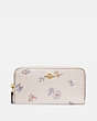 COACH®,ACCORDION ZIP WALLET WITH MEADOW PRAIRIE PRINT,Leather,Gold/Chalk,Front View