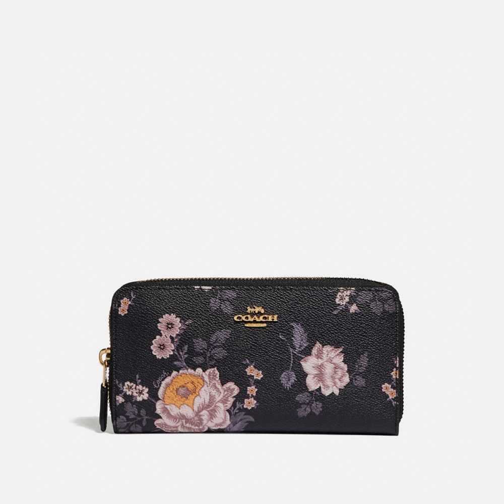 Accordion Zip Wallet With Garden Rose Print