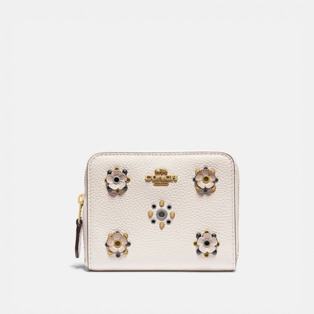 Small Zip Around Wallet With Scattered Rivets