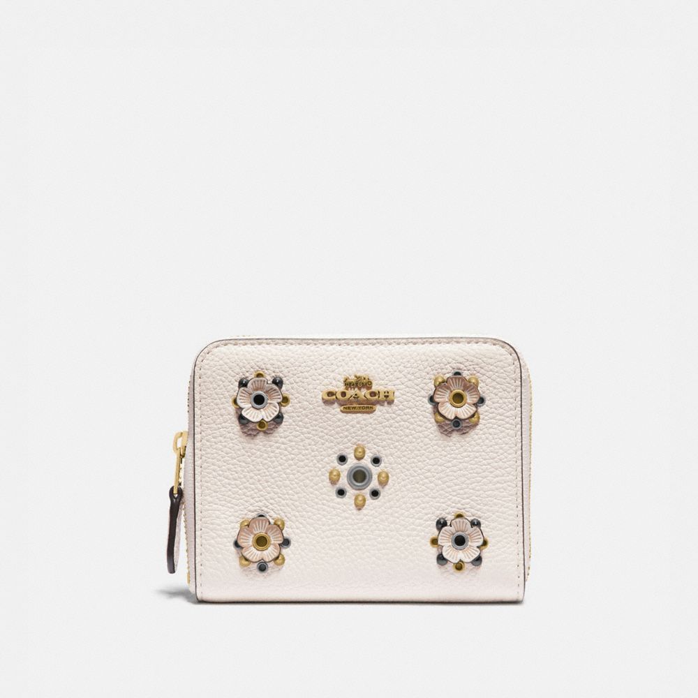 Small Zip Around Wallet With Scattered Rivets COACH