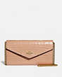 COACH®,ENVELOPE CHAIN WALLET,Leather,Gold/Beechwood,Front View