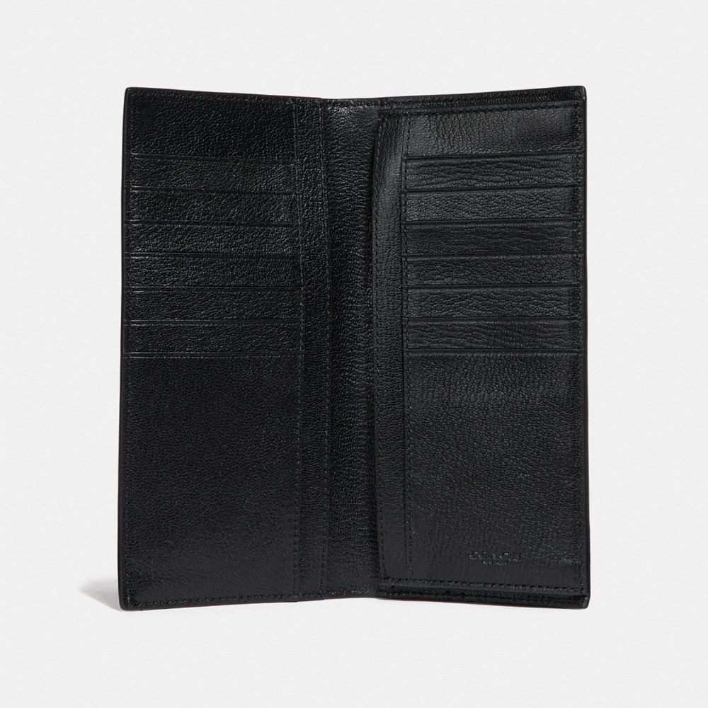 COACH®,BREAST POCKET WALLET,Leather,Black,Inside View,Top View
