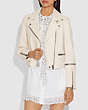 COACH®,BIKER JACKET,Leather,White,Scale View