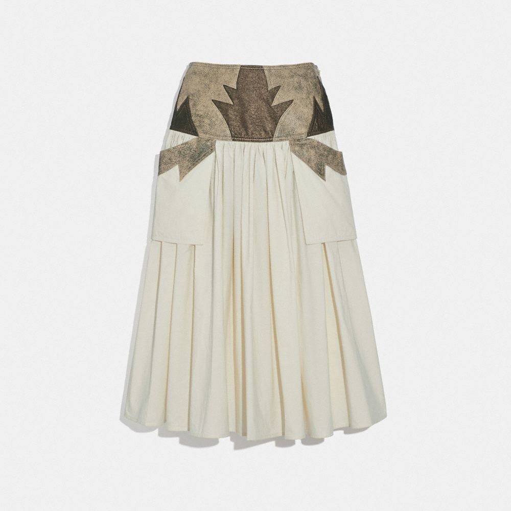 Pleated Skirt With Leather Detail