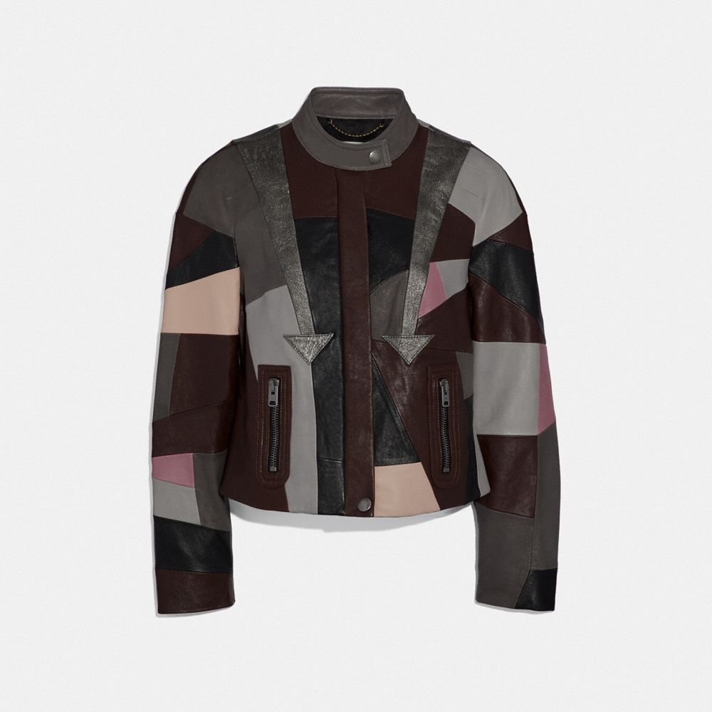 COACH®: Leather Patchwork Racer Jacket