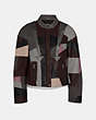 COACH®,LEATHER PATCHWORK RACER JACKET,Leather,Pink Multi,Front View