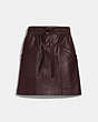 COACH®,LEATHER SKIRT,Leather,Walnut brown,Front View