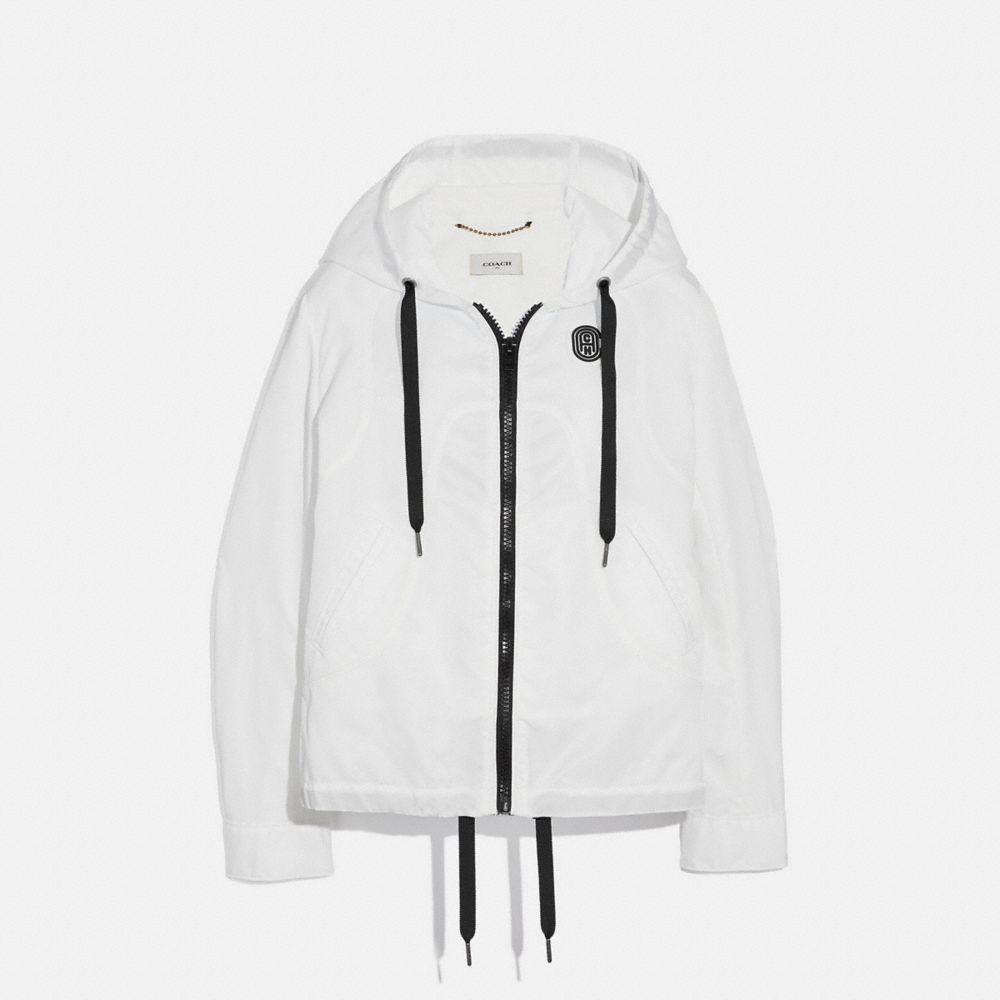 COACH®,WESTERN WINDBREAKER,Nylon,White,Front View image number 0