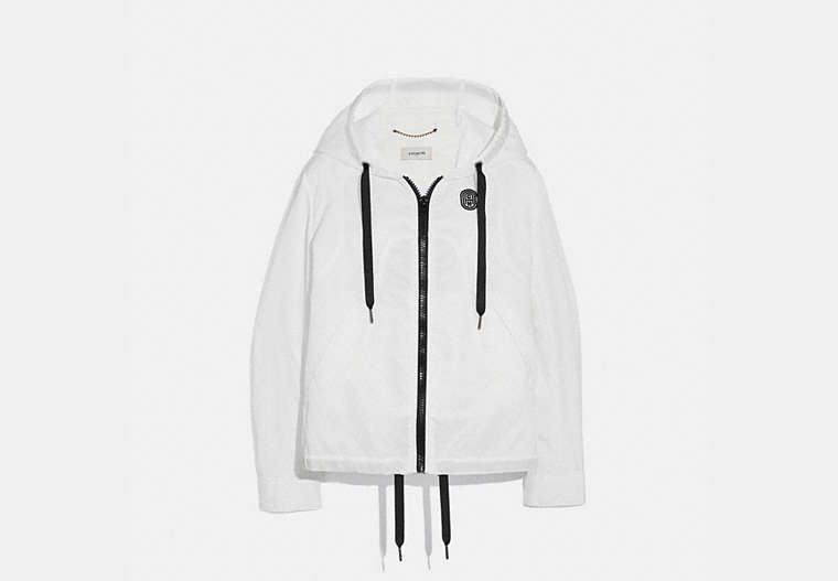 COACH®,WESTERN WINDBREAKER,Nylon,White,Front View image number 0