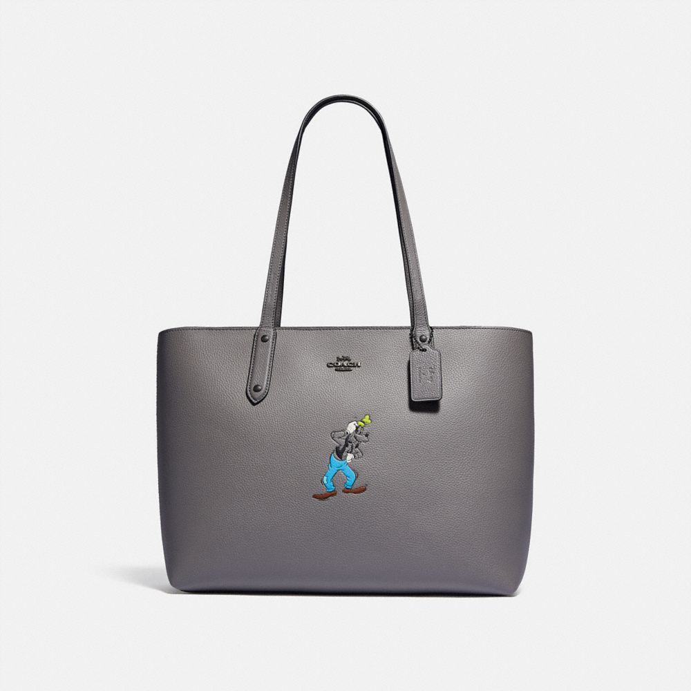 Disney X Coach Central Tote With Zip With Goofy Motif