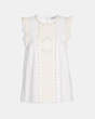 COACH®,TOP WITH STUDS,cotton,White,Front View