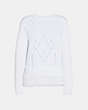 COACH®,SCALLOP BRODERIE ANGLAISE SWEATER,cotton,Ivory,Front View