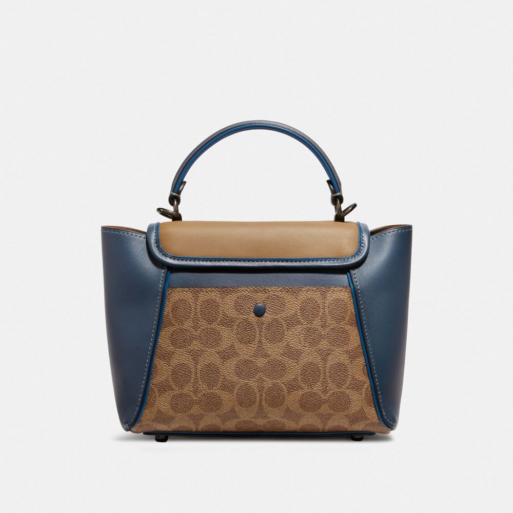 COACH®,Courier Carryall 23 In Colorblock Signature Canvas,,Back View