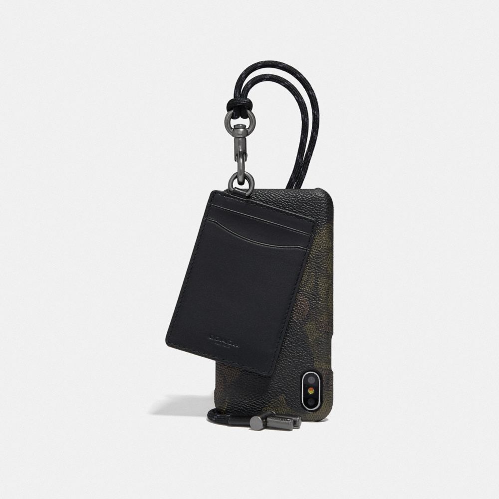 Porte Cartes Iphone X/Xs En Toile Signature Avec Imprimé Camouflage