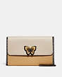 COACH®,MARLOW TURNLOCK CHAIN CROSSBODY,Leather,Mini,Ivory Multi/Pewter,Front View