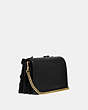 COACH®,CALLIE FOLDOVER CHAIN CLUTCH WITH BUTTERFLY APPLIQUE,Leather,Mini,Brass/Black Multi,Angle View