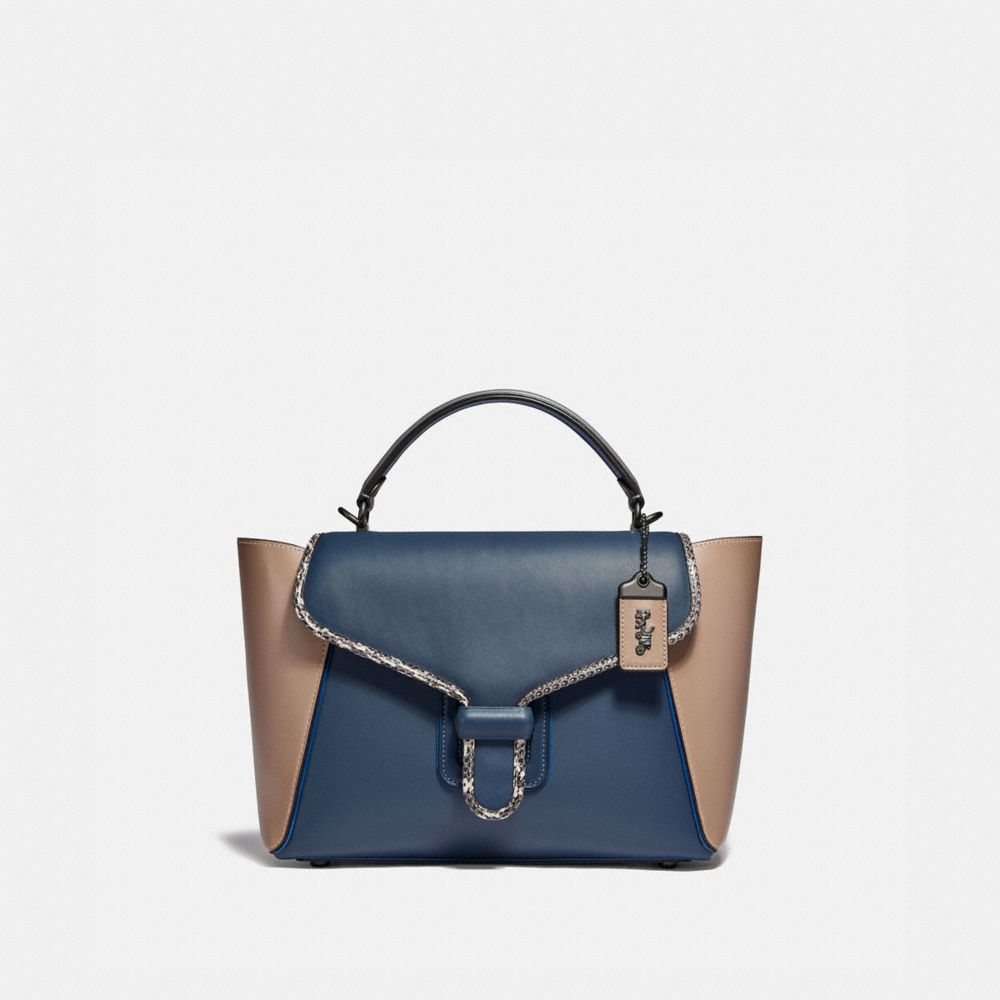 COACH Courier Carryall In Colorblock Leather With Snakeskin Detail