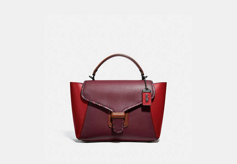 Courier Carryall In Colorblock Leather With Snakeskin Detail