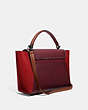 COACH®,COURIER CARRYALL IN COLORBLOCK LEATHER WITH SNAKESKIN DETAIL,Leather,Large,V5/Red Apple Multi,Angle View