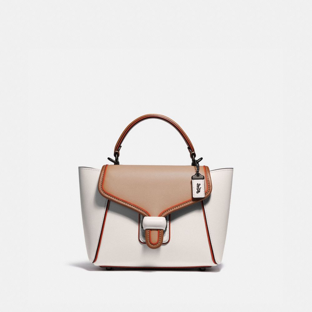 COACH®,COURIER CARRYALL 23 IN COLORBLOCK,Leather,Medium,Pewter/Chalk Multi,Front View