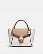 COACH®,COURIER CARRYALL 23 IN COLORBLOCK,Leather,Medium,Pewter/Chalk Multi,Front View