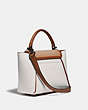 COACH®,COURIER CARRYALL 23 IN COLORBLOCK,Leather,Medium,Pewter/Chalk Multi,Angle View
