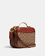 COACH®,RILEY LUNCHBOX BAG IN SIGNATURE CANVAS,Signature Coated Canvas/Smooth Leather,Small,Brass/Tan/Rust,Angle View