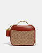 COACH®,RILEY LUNCHBOX BAG IN SIGNATURE CANVAS,Signature Coated Canvas/Smooth Leather,Small,Brass/Tan/Rust,Back View