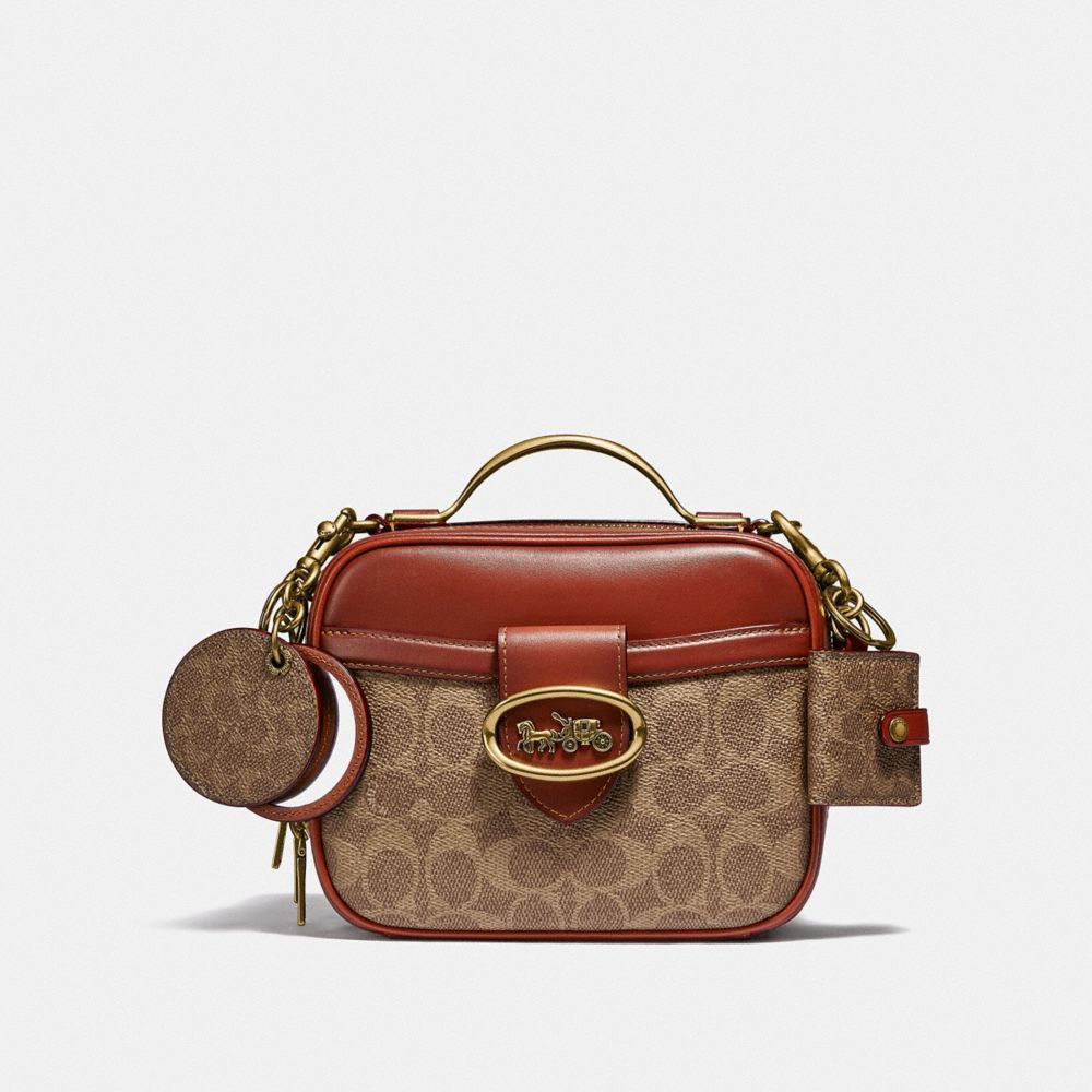 COACH®,Riley Lunchbox Bag In Signature Canvas,,Angle View