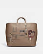 COACH®,COACH X JEAN-MICHEL BASQUIAT ROGUE TOTE 38,Glovetanned Leather,X-Large,0I/Elm,Front View
