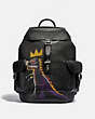 COACH®,COACH X JEAN-MICHEL BASQUIAT WELLS BACKPACK,Pebble Leather,X-Large,0I/Black,Front View