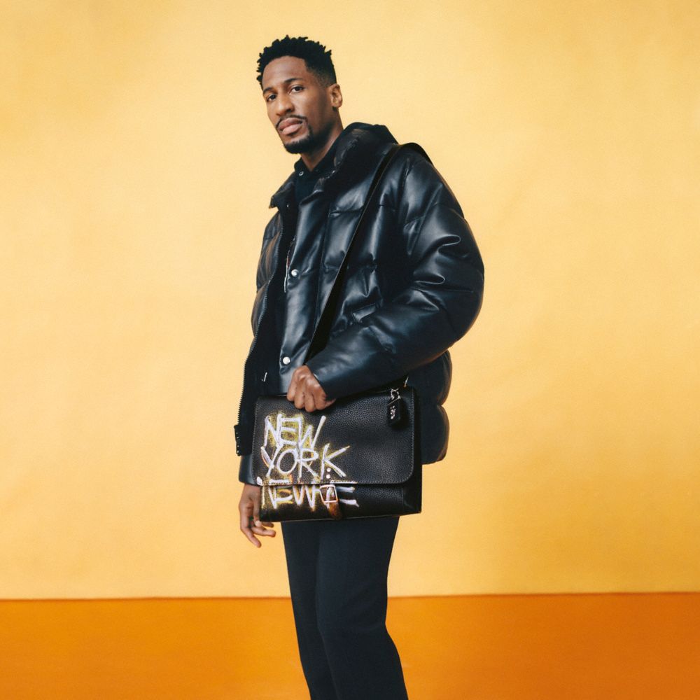 COACH®,Coach X Jean Michel Basquiat Rogue Messenger,,Angle View