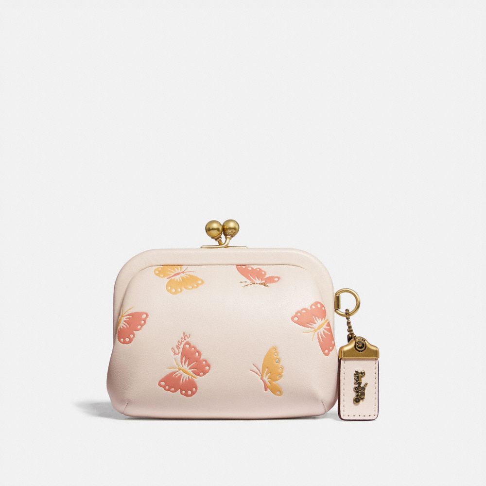 Kisslock Coin Purse With Butterfly Print