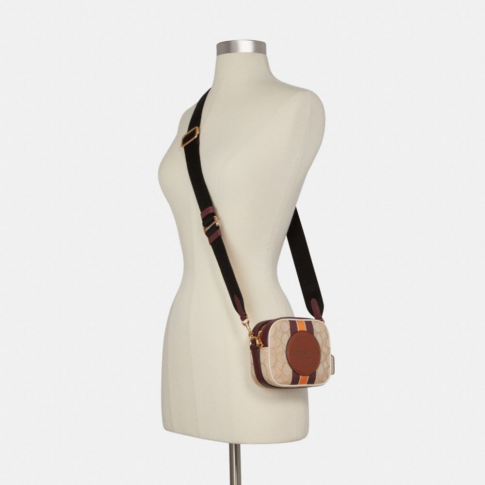COACH®,Mini Dempsey Camera Bag In Signature Jacquard With Stripe And Coach Patch,,Alternate View